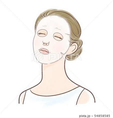 フェイスパックをする女性 54858585