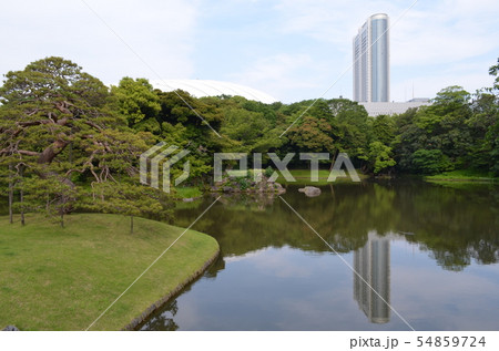 東京ドーム・東京ドームホテルと小石川後楽園 ~水面に映る東京ドームホテル~ 東京ドーム・東京ドームホテルと小石川後楽園 ~水面に映る東京ドームホテル~ 54859724