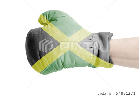 Jamaica flag on boxing glove Jamaica flag on boxing glove 54861271