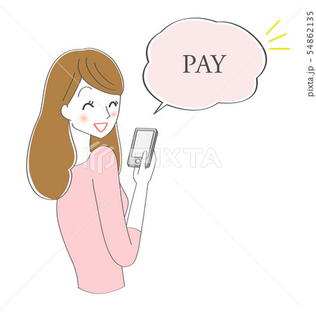 スマホ決済 キャッシュレス 女性 スマホ決済 キャッシュレス 女性 54862135