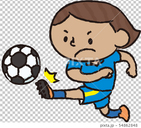 サッカーをするアジア系の女の子 54862848
