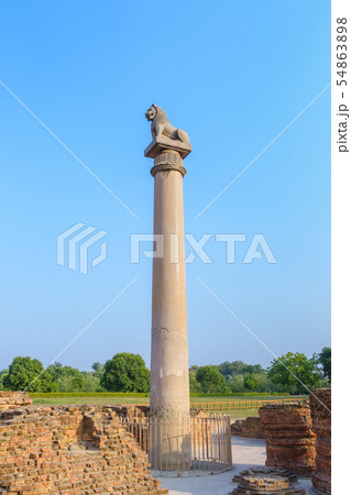 Asokan pillar at Kutagarasala Vihara, Vaishali, Asokan pillar at Kutagarasala Vihara, Vaishali, 54863898