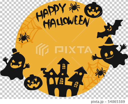 ハロウィン シルエット イラスト 丸枠 ハロウィン シルエット イラスト 丸枠 54865389