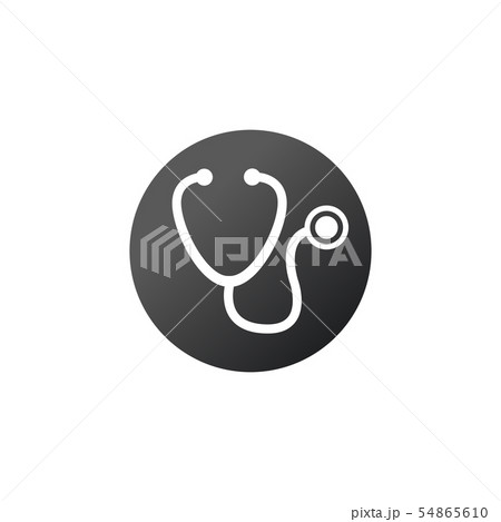 Stetoscope icon in circle, Medical symbol thin 54865610