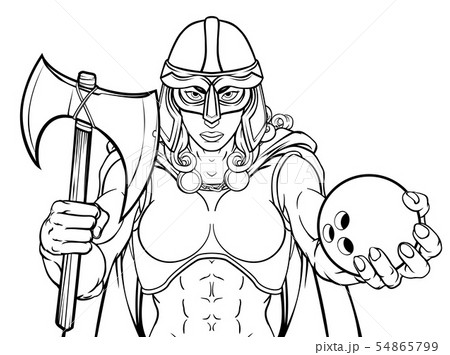 Viking Trojan Celtic Knight Bowling Warrior Woman 54865799