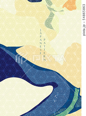 Abstract background with Japanese pattern vector.  54865863