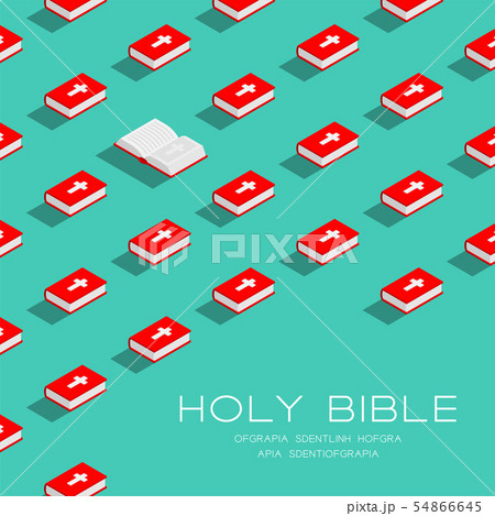 Holy Bible book 3D isometric pattern, Christian Holy Bible book 3D isometric pattern, Christian 54866645