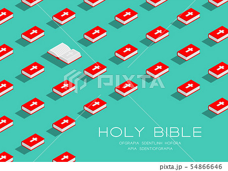 Holy Bible book 3D isometric pattern, Christian Holy Bible book 3D isometric pattern, Christian 54866646