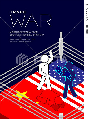 Boxer Man pictogram on boxing ring isometric with 54866839