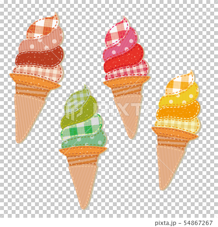 パッチワーク ハンドメイド ソフトクリーム セット 54867267