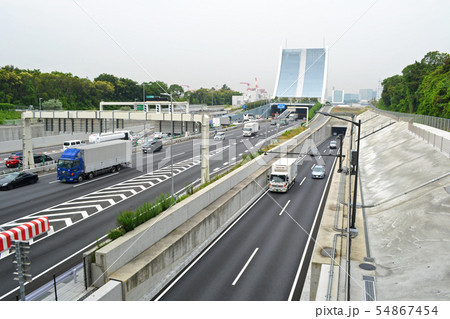 首都高速と国道357号線 東京港トンネル 有明側坑口 首都高速と国道357号線 東京港トンネル 有明側坑口 54867454