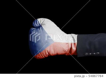 Male hand in Boxing glove with Czech Flag Male hand in Boxing glove with Czech Flag 54867764