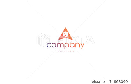 Vector logo which depicts a planet against which a rocket flies in the center of the arrow 54868090