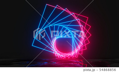 Glowing neon rectangles on dark background 54868856