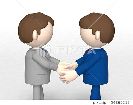両手で握手するビジネスマンのイラスト素材