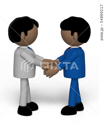 両手で握手するビジネスマンのイラスト素材