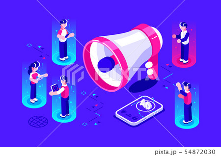 Isometric business advertising promotion 54872030