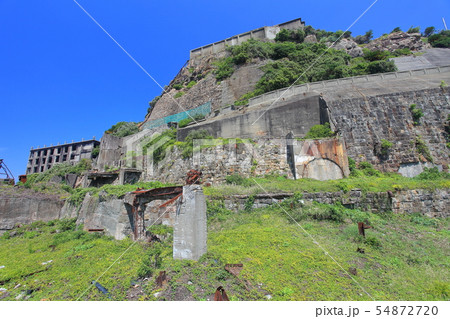 【長崎県】晴天下の軍艦島 【長崎県】晴天下の軍艦島 54872720