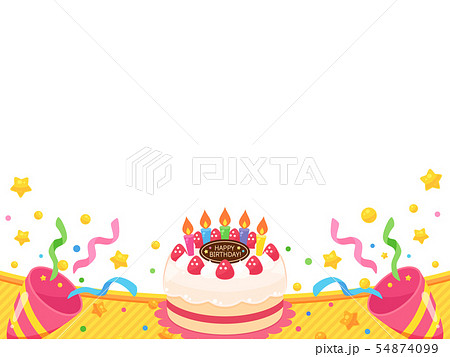 Birthday Cake And Cute Cracker Frame Stock Illustration