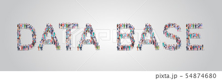 people crowd gathering in shape of data base word different occupation employees mix race workers people crowd gathering in shape of data base word different occupation employees mix race workers 54874680