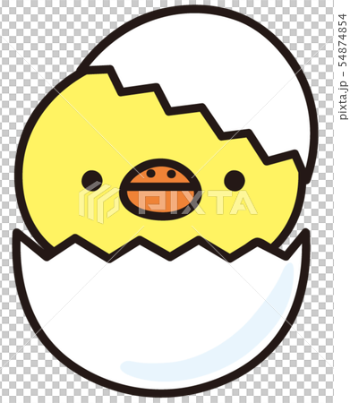 たまごから誕生したひよこのイラスト素材 [54874854] - PIXTA