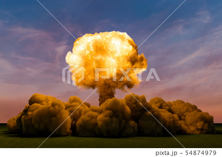 Atom Bomb Explosion, 3D rendering 54874979