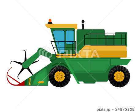 Agriculture industrial farm equipment machinery combine excavator illustration. Agriculture industrial farm equipment machinery combine excavator illustration. 54875309