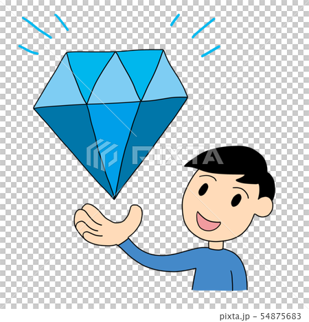 希少性の原理 原則 ダイヤモンドを持つ男性のイラスト素材