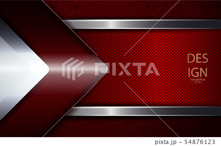 Abstract red dark corrugated design with a rectangular frame with a shiny border and an arrow 54876123