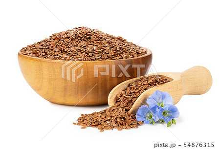 flax seeds in bowl 54876315