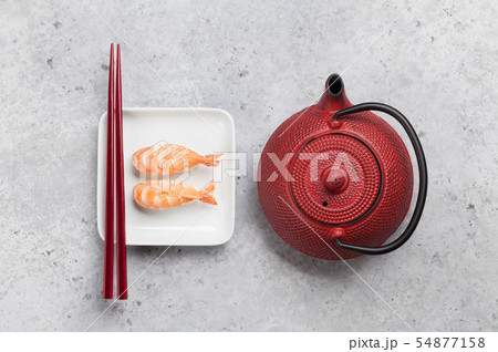 Japanese sushi set with shrimps Japanese sushi set with shrimps 54877158