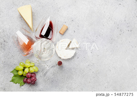 Wine, cheese and grape Wine, cheese and grape 54877275