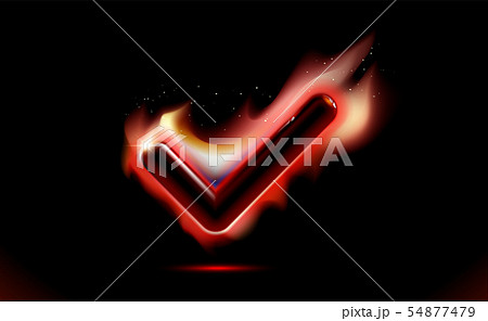 Checkmark Burning Fire icon, tick flames, symbol Checkmark Burning Fire icon, tick flames, symbol 54877479