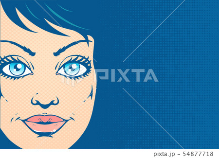 Retro illustration of a girl portrait 54877718