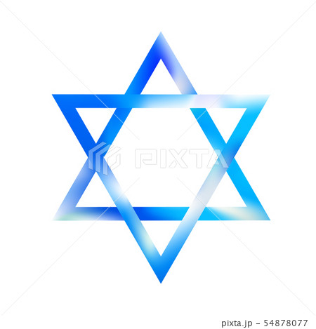 Sky color Sacred Star of David vector symbol. 54878077