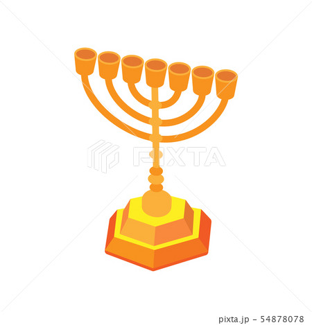 Golden hanukkah or menorah. Isometric flat vector 54878078