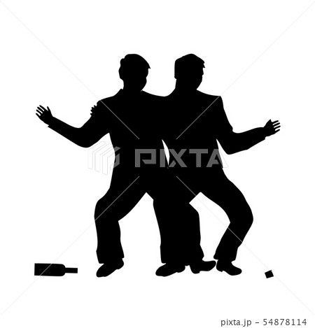 Drunk people. Drunk party. two men drinking vector 54878114