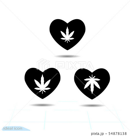 Heart vector black icon, Love symbol 54878138
