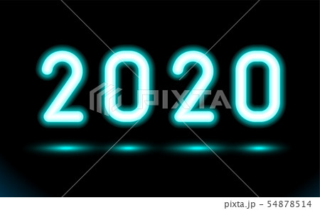 Simply of glowing neon numbers 2020. New Year 54878514