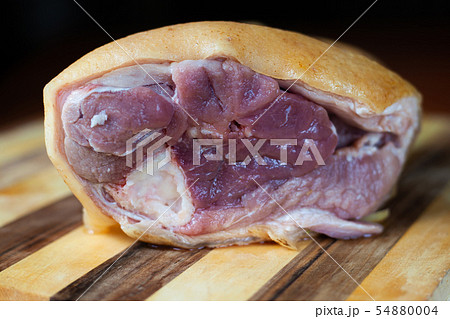fresh pork leg in the cut, meat knuckle  54880004