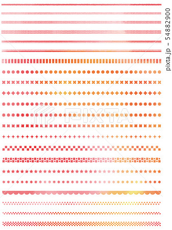 ラインパターン 赤のイラスト素材 5400
