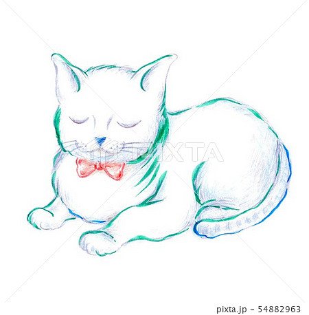 眠り猫のイラスト素材 54882963 Pixta