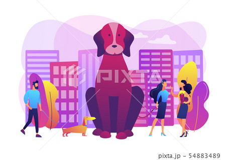Pet in the big city concept vector illustration 54883489