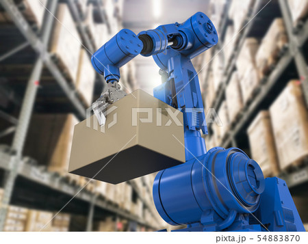robotic arm in warehouse 54883870