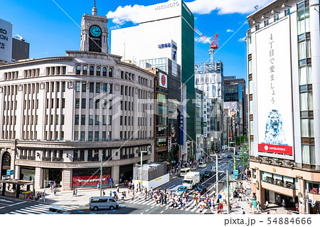 東京都 銀座 ショッピング街の写真素材