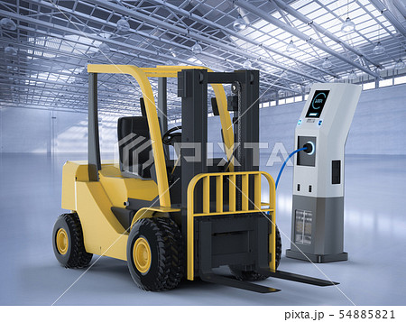 forklift truck charges at station 54885821