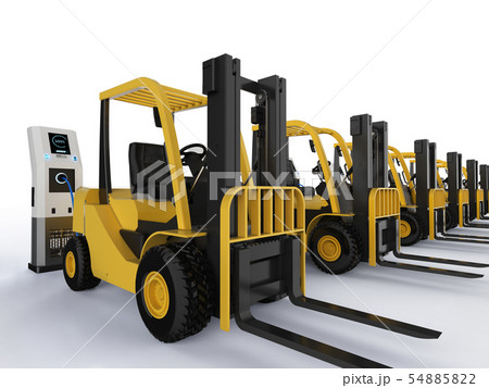 forklift trucks charge at station 54885822