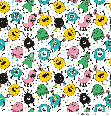 Seamless baby pattern with monsters vector 54889024
