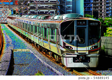 勾配を駆け下りる通勤電車323系イメージ 54889145