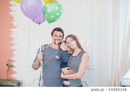 the concept of celebration, fun time spending - family at the party. adults and children on a white the concept of celebration, fun time spending - family at the party. adults and children on a white 54889148